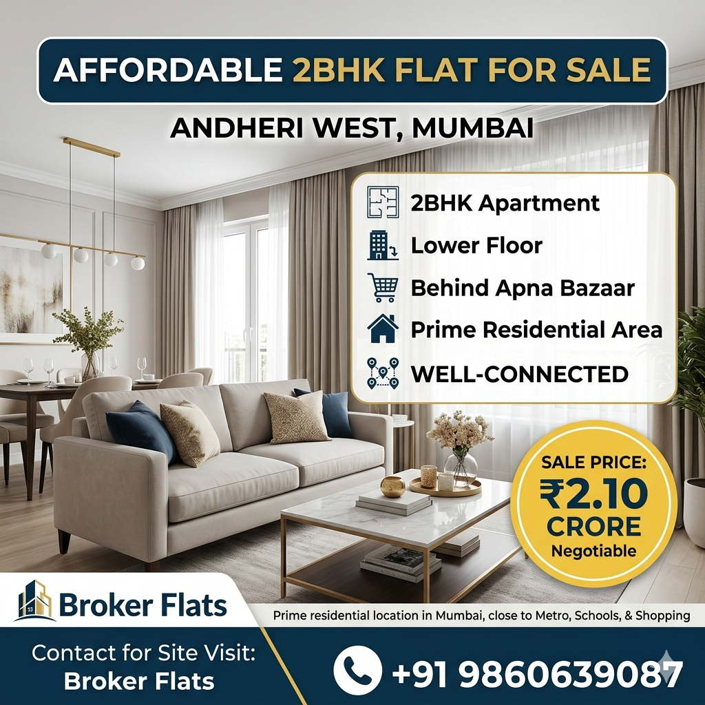 Broker Flats | 2BHK Flat for Sale in Andheri West Behind Apna Bazaar